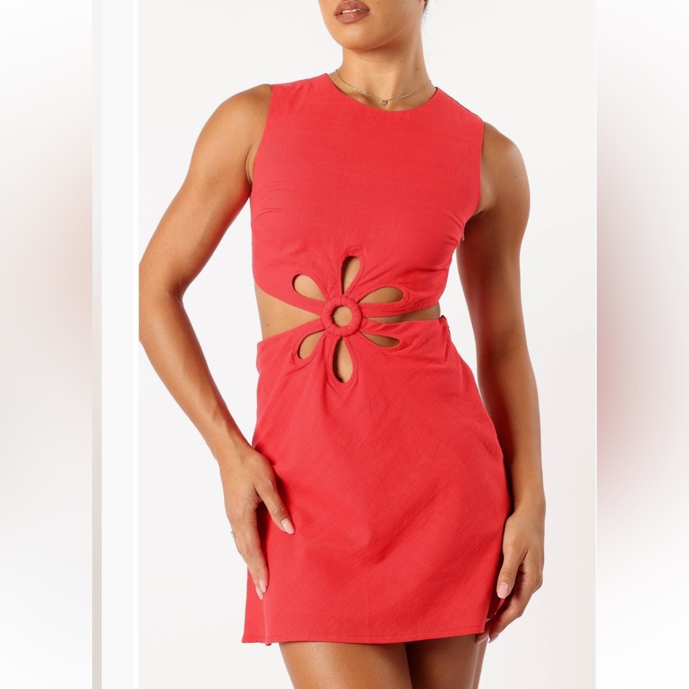 Petal & Pup Sola Mini Dress Red Cutout